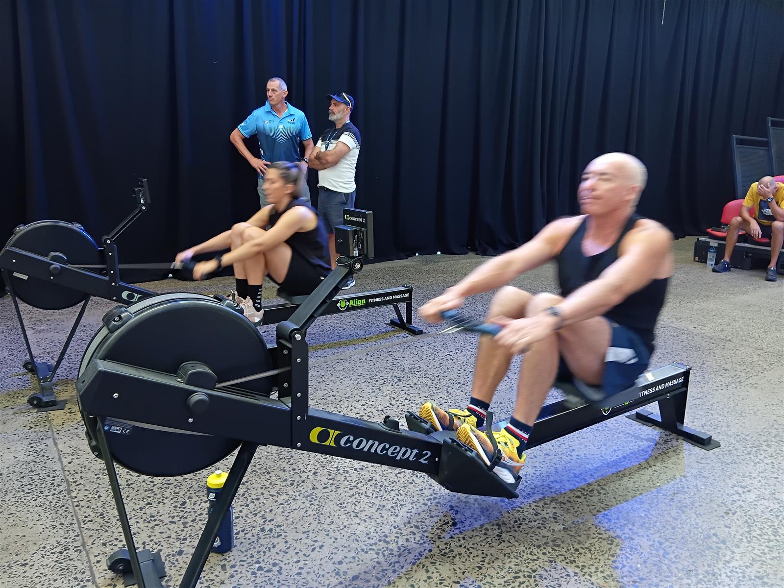 Nigel competing in indoor row